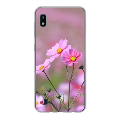 Produktbild von MuchoWow® Handyhülle Schutzhülle Hülle für Samsung Galaxy A10 Blumen - Draußen - Rosa Silikon Softcase Handy Hülle - Schutzhülle