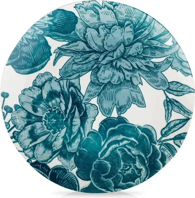 Obrázok produktu pre Elegantné biele porcelánové vázy s tyrkysovým kvetinovým vzorom