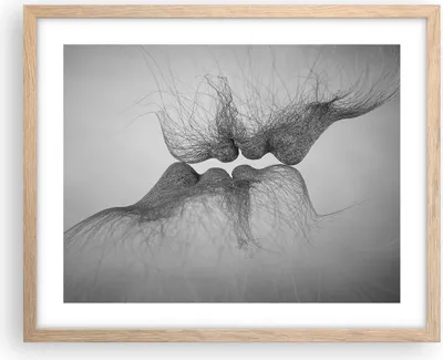 Produktbild von Gerahmtes Poster - Rahmen in heller Eiche - Kuss Liebe Paar - 50x40 cm - Wand Bild - Wanddeko - Wandbilder - Kunstposter - Wandposter - Bilderrahmen - Bilder - Kunstdruck - P2NAA50x40-4967
