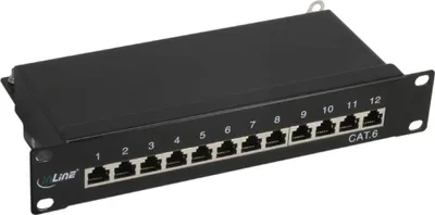 Zdjęcie produktu dla InLine 76213S, RJ-45, Cat6, Montaż półkowy, 1U, Czarny, 254 mm