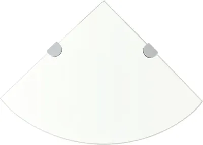 Produktbild von "im Angebot" Eckablage mit Verchromten Halterungen Glas Transparent 35x35 cm - Wandregale CC1599