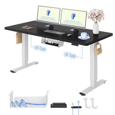 Produktbild von FLEXISPOT E1 Pro Elektrisch Höhenverstellbarer Schreibtisch 140x80cm 25MM EINTEILIGE TISCHPLATTE Doppelmotor 120KG Tragkraft 4 Speicherplätze, Schwarz