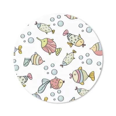 Produktbild von MuchoWow® Mauspad Mousepad Aquarium - Muster - Fische - Kinder - Pastell 20x20 cm - Mousepads - Maus Mat - Pad - Mausunterlage - Schreibtischmatte