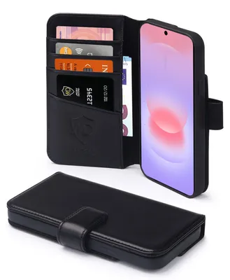 Productafbeelding van MobyDefend Hoesje - Geschikt voor Samsung Galaxy A37 - Luxe Leren Wallet Bookcase - Zwart