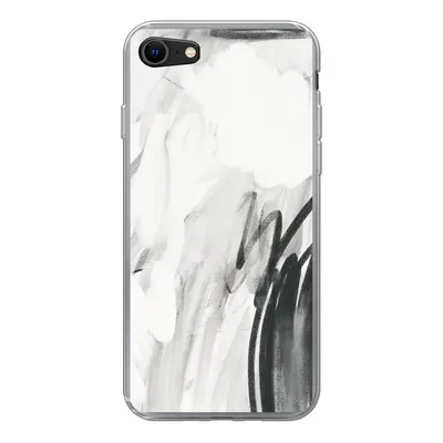 Produktbild von MuchoWow® Handyhülle Schutzhülle Hülle für iPhone SE 2020 Kunst - Schwarz - Weiß - Abstrakt Silikon Softcase Handy Hülle - Kartenbesitzer