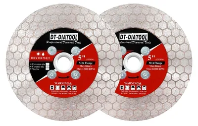 Productafbeelding van Diamantschijf, 125 mm, M14-aansluiting, set van 2, voor het zagen en slijpen van tegels, marmer en kunststeen