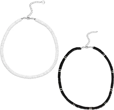 Productafbeelding van Schelpenkettingen, 2 stuks, uni, strandaccessoires, geschikt voor strandfeesten