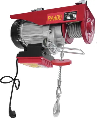 Zdjęcie produktu dla Wciągarka elektryczna, zdalne sterowanie radiowe, udźwig 400 kg, czerwona