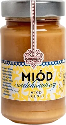 Zdjęcie produktu dla Miód wielokwiatowy 240 ml/315 gramów - Schronisko Bukowina