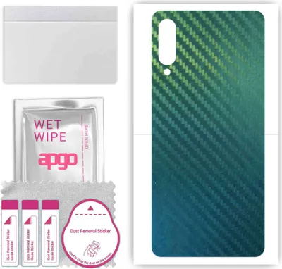Produktbild von apgo Rückseite Schutzfolie, Skin, kompatibel mit Samsung Galaxy A70s, Hinten Displayschutzfolie aus Vinylfolie, kratzfest, einfache Montage - Kohlenstoff-Chamäleon CAKA1