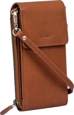 Produktbild von Benthill Damen Handy Umhängetasche Leder - RFID Portemonnaie aus echtem Rindsleder - Frauen Vintage Leder Geldbörse - Handtasche - Schultertasche