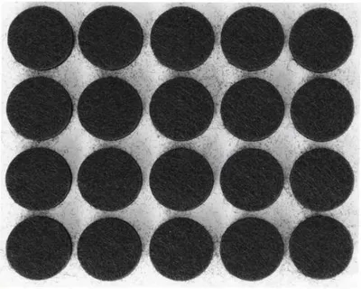 Produktbild von Tarrox Filzgleiter 17x6 mm rund schwarz selbstklebend 20 Stück