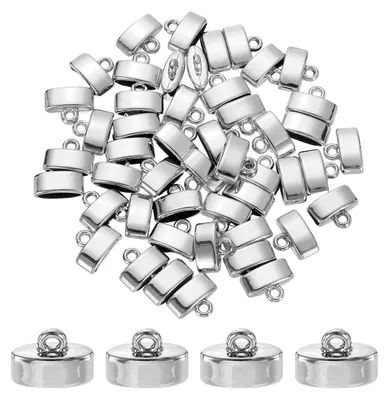 Kordelendkappen 12 mm, 50 Stück, silber, für DIY-Armbänder