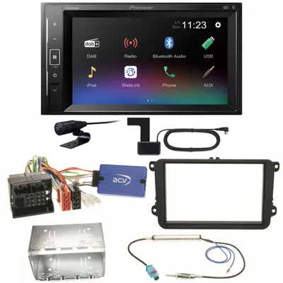 Produktbild von Pioneer DMH-A240DAB DAB+ Bluetooth Einbauset für Golf 5 6 Passat 3C B7 Touran