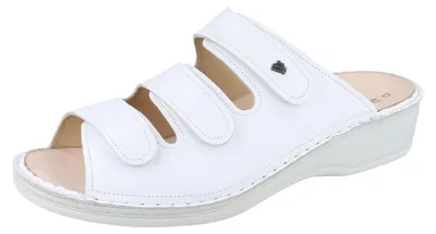 Zdjęcie produktu dla Wygodne klapki Finn Comfort Pisa, damskie, białe, skóra, NOWOŚĆ - Klapki damskie / separatory palców, białe