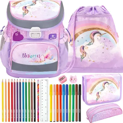 Produktbild von Belmil Schulranzen Set Mini Fit Unicorn steigend 10-teilig gefüllt