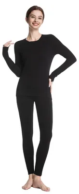 Produktbild von Thermische Unterwäsche Set Damen - Fleecegefüttert - Lange Unterhose - Lange Ärmel