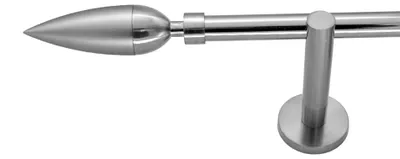Produktbild von Gardinenstange mit Wandhalterung I echtes Edelstahl Rohr 1-läufig I Ø 16mm | H10