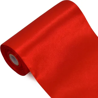 Produktbild von 15 cm x 20 m breites rotes Geschenkband mit großer Schleife aus Satinband für Auto, Einweihungszeremonie, Dach- und Außendekoration, Partydekoration, Stuhldekoration, Hochzeit, Valentinstag