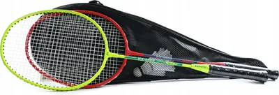 Produktbild von Badminton Set 2 Schläger & 2 Federbälle - Robuster Stahl mit Tasche - Ideal für Garten & Freizeit
