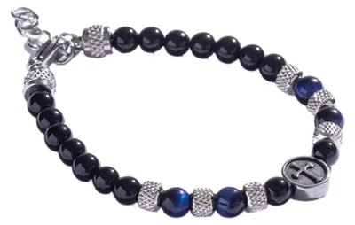 Image de Bracelet de perles avec œil de tigre bleu MCGB5016