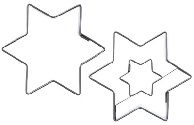 Image de Emporte-pièces en forme d'étoile - Moules à biscuits - Acier inoxydable - Lot de 2 - 6,3 cm - Argenté