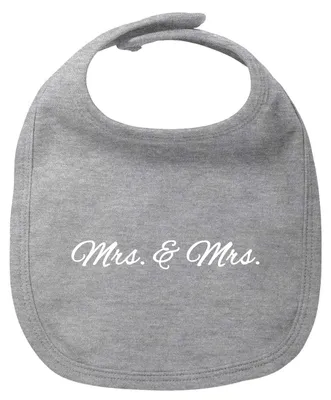 Produktbild von Huuraa Baby Lätzchen Mrs. & Mrs. Schriftzug Heather Grey Klettverschluss  Baumwolle Latz Geschenkidee