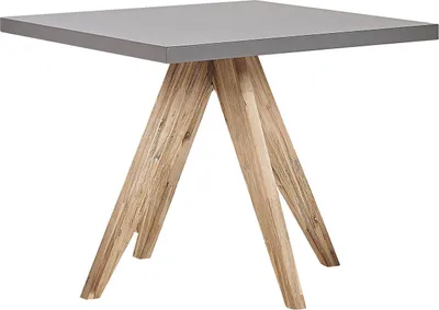 Produktbild von BELIANI Gartentisch Grau Faserzement quadratisch 90x90 cm Akazienholz-Gestell rustiklaler Look Gartenausstattung Gartenmöbel Garten und Terrasse