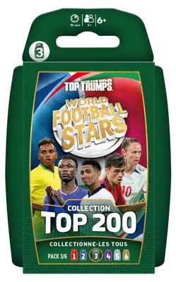 Image de Top Trumps : Les plus grandes stars du football mondial, pack de 200 cartes, jeu de cartes mettant en avant les joueurs les plus populaires
