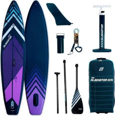 Zdjęcie produktu dla Gladiator PRO 11'4 2022 SUP Stand-Up-Paddle-Board - Pakiet Premium zawierający pokrowiec na wiosło, pompkę i płetwy Nadmuchiwany SUP NOWOŚĆ 2022