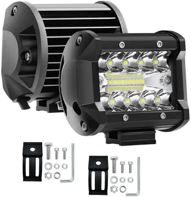 Zdjęcie produktu dla 2 sztuki listew LED o długości 10 cm i mocy 60W, zasilanych napięciem 12V, przeznaczone do użytku w terenie