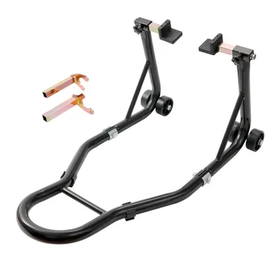 Immagine prodotto di Set di cavalletti per moto - cavalletto di montaggio con portata di 0,39 t, tipo U e tipo L - cavalletto di montaggio posteriore da 225-350 mm/230-330 mm - martinetto per moto - martinetto di montaggio - con quattro ruote.