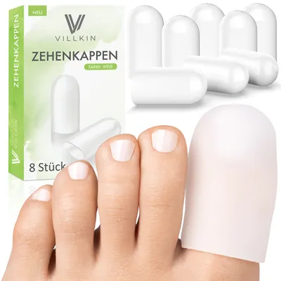 Produktbild von Villkin Zehenkappen – Schutz vor Blasen & Druckstellen | Zuschneidbar & Wiederverwendbar | Weiches Silikon für Komfort