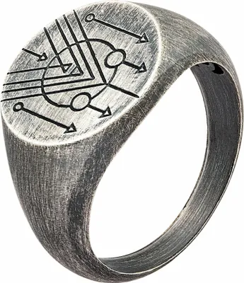 Produktbild von cai Ring 925 Silber Siegelring Kreis matt oxidiert Tattoo Motiv