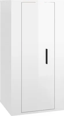 Image de vidaXL Armoire TV murale blanc brillant 40x34,5x80 cm