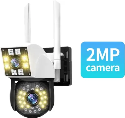 Obrázek produktu pro 2MP venkovní bezpečnostní kamera, 1080P full HD, barevné noční vidění, 2MP bez karty, zástrčka EU