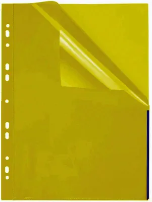 Produktbild von Prospekthülle mit System9-Lochung, PP, A4, farblos, Indexstreifen blau