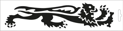 Productafbeelding van Malossi sticker met het zwarte leeuwenlogo, voor de rechterkant, lengte 23 cm