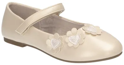 Produktbild von American Club AK01, Mädchen Ballerinas Klettverschluss Leder-Einlegesohle bequem, Beige 32