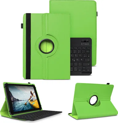 Produktbild von Schutzhülle für VALE Tablet V10E / V10A Bluetooth Hülle Tasche QWERTZ TastaturFarben:Grün