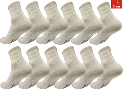 Produktbild von 12 Paar Damen Sport Sneaker Socken Quarter Socks Kurzsocken Halbsocken Beige/35-38