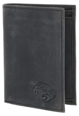 Produktbild von oxmox Leder Geldbörse Leather RFID Protect Kombibörse Crab 2.0 Embossed Vintage Black schwarz