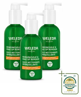 Immagine prodotto di 3 flaconi di Olio Detergente e Struccante Weleda - 150 ml - Confezione risparmio - 3 pezzi