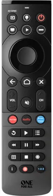 Produktbild von One For All URC 7945, DTT, DVD/Blu-ray, TNT, TV, IR Wireless, Drucktasten, Schwarz