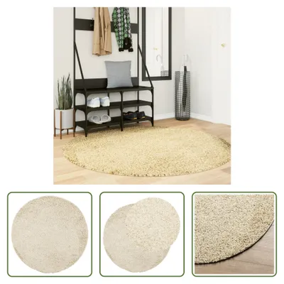 Produktbild von The Living Store Teppich Shaggy Hochflor Modern Golden Ø 160 cm