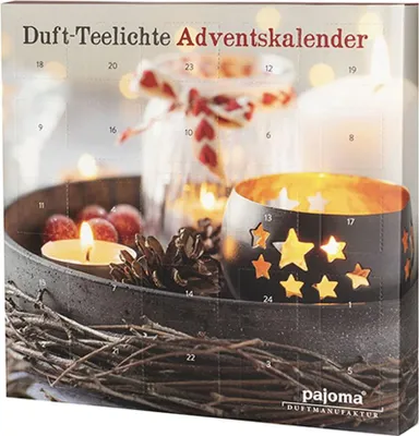 Produktbild von Pajoma Adventskalender 24 Teelichte 6 verschiedene Düfte & 1 Teelichthalter