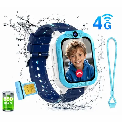 Image de Blackview Z40 PRO : Montre connectée pour enfants de 1,85 pouces, avec fonction "Appuyez pour contacter vos amis", idéale pour un cadeau. Elle offre des fonctionnalités de comptage de pas, GPS, une batterie de 850 mAh, un bouton SOS, la connectivité 4G, un mode "école" sans jeux et une  IP68