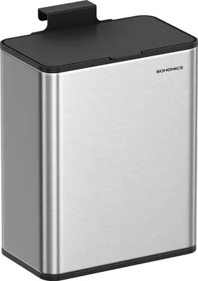 Immagine prodotto di Bidone per il compost sospeso 8L - Contenitore in acciaio con coperchio per cucina, bagno e altro - Salvaspazio e antiodore