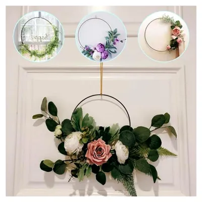 Produktbild von 8 Metallringe zum Basteln 30 cm, Dekoringe zum Hängen, Drahtringe für Deko, schwarze Metallringe für Traumfänger, Floristik, Hochzeitskranz und Weihnachtsdekoration