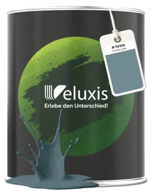 Produktbild von Wandfarbe Grau Petrol Blau Matt Innenfarbe – Deckkraft Klasse 1, VOC-frei, Ohne Grundierung, Tropfarm – Wohnzimmer & Schlafzimmer – 2,5L – Veluxis (Frosted Jade)